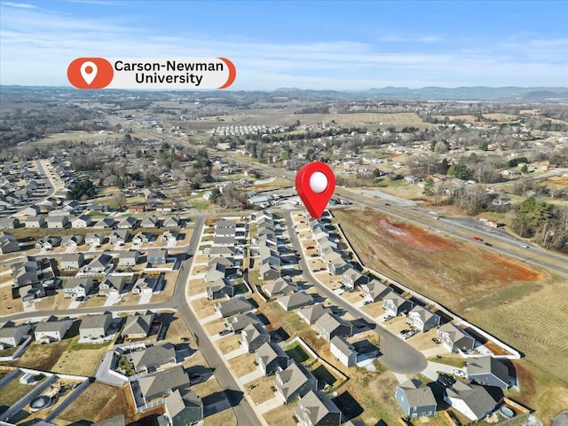 drone / aerial view with a mountain view