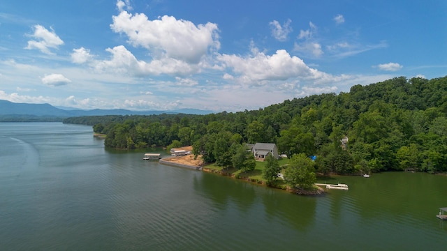976 Bridgeview Hills Dr, Dandridge, TN 37725 - bird's eye view of a heavily wooded area and a water and mountain view