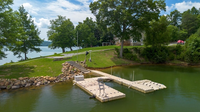 976 Bridgeview Hills Dr, Dandridge, TN 37725 - dock area with a water view and a lawn