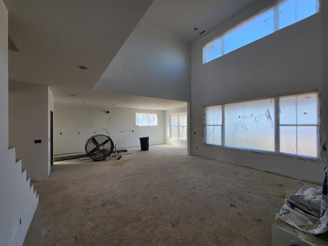 interior space featuring a high ceiling