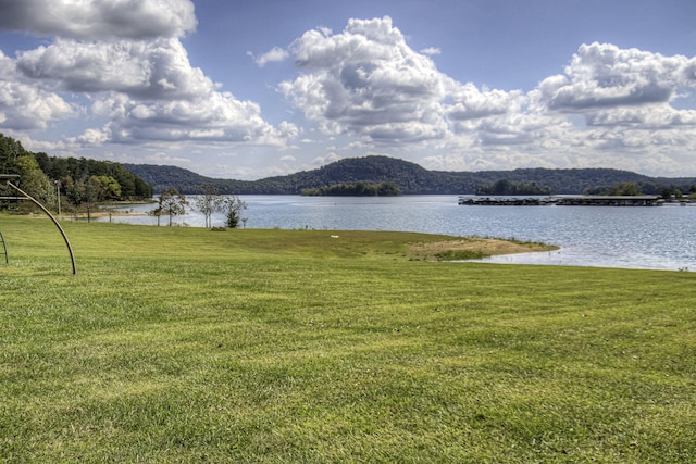 property view of water featuring a mountain view