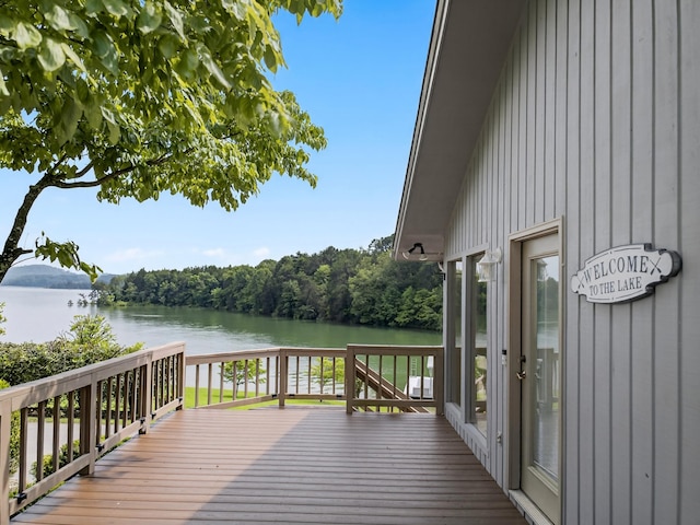 792 Hopper Blf, Rutledge, TN 37861 - wooden terrace with a water view and a wooded view