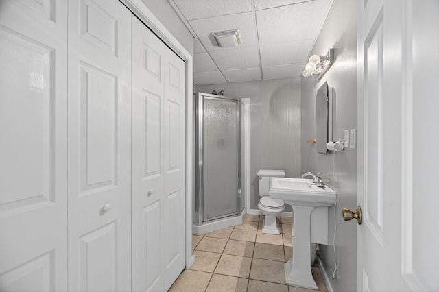 792 Hopper Blf, Rutledge, TN 37861 - full bath featuring tile patterned floors, a shower stall, a closet, and a drop ceiling