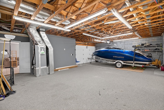 792 Hopper Blf, Rutledge, TN 37861 - garage featuring concrete block wall and heating unit