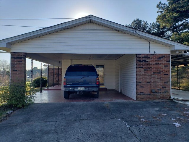 view of car parking featuring a carport