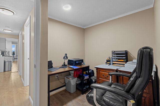 1438 Shannons Little Mtn Rd, Morristown, TN 37814 - office area featuring light wood-style flooring and ornamental molding