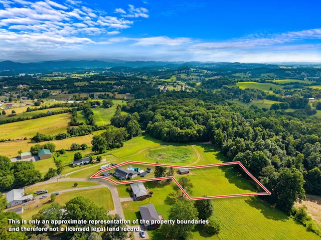 1438 Shannons Little Mtn Rd, Morristown, TN 37814 - view of property location featuring property boundaries highlighted and mountains