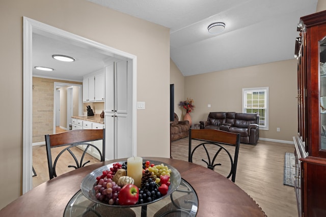 1438 Shannons Little Mtn Rd, Morristown, TN 37814 - dining room with light wood finished floors and vaulted ceiling