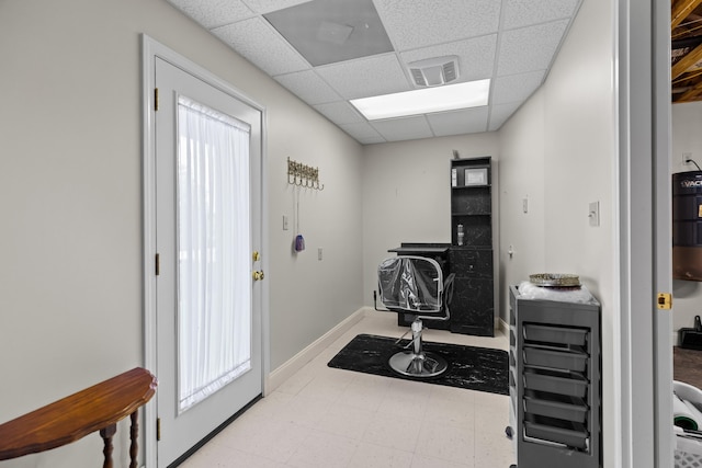 5704 Long Creek Rd, Morristown, TN 37813 - home office with a paneled ceiling and tile patterned floors