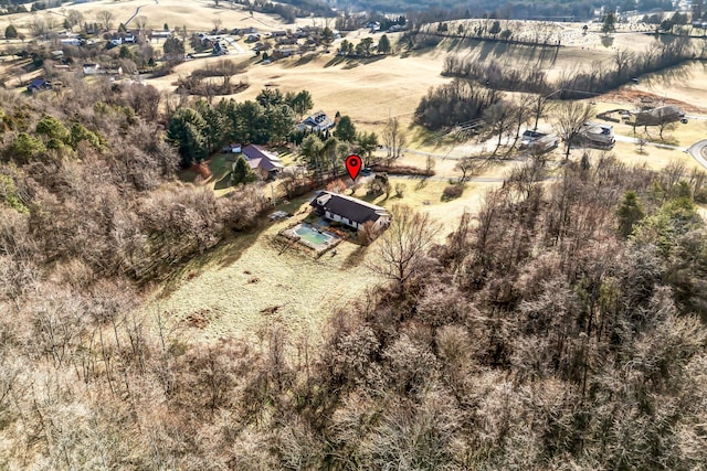 drone / aerial view featuring a rural view