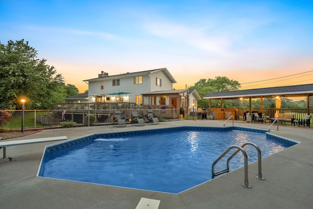 1216 Winding Dr, Sevierville, TN 37876 - view of pool with a patio and a diving board