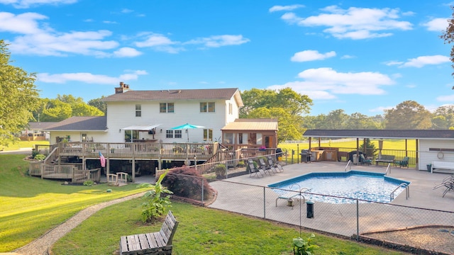 1216 Winding Dr, Sevierville, TN 37876 - view of pool with a deck, stairs, and a patio