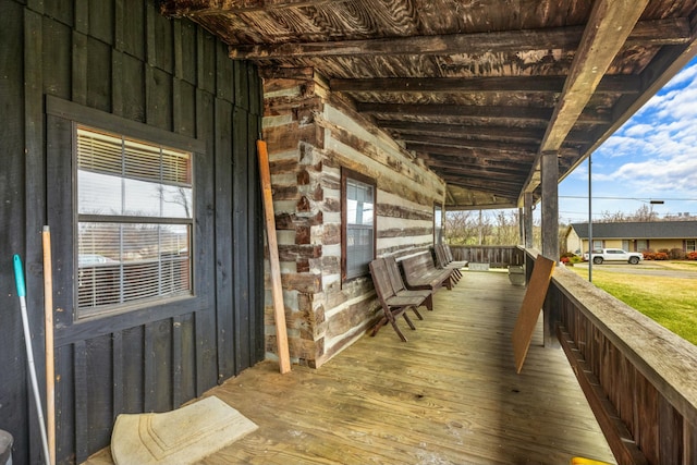 deck featuring a porch