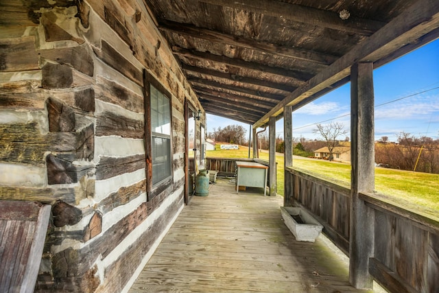 deck with a porch