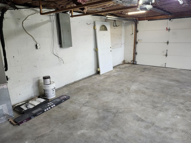 garage featuring electric panel