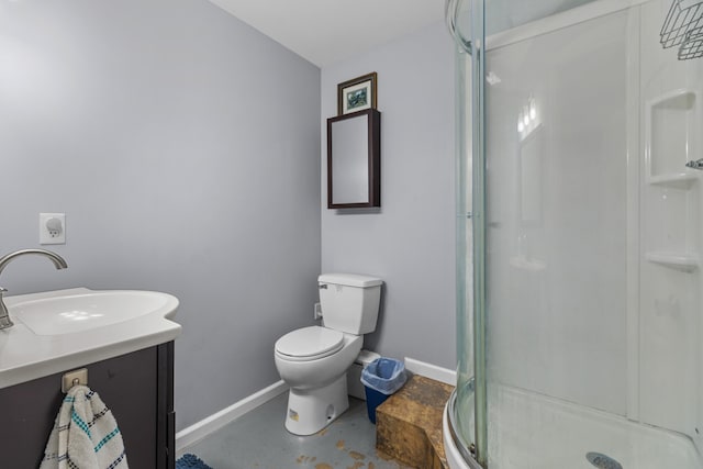 1116 Patterson St, Dandridge, TN 37725 - bathroom with a shower stall, vanity, and concrete floors
