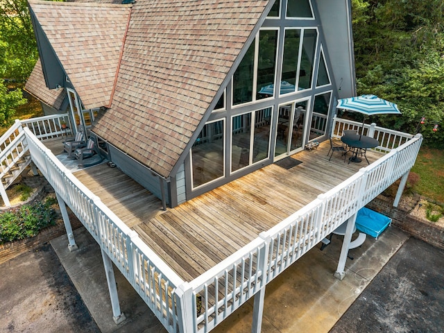1116 Patterson St, Dandridge, TN 37725 - deck with stairway and outdoor dining space