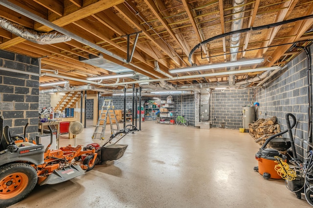 basement with gas water heater