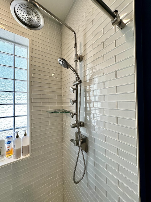 bathroom view of a tile shower