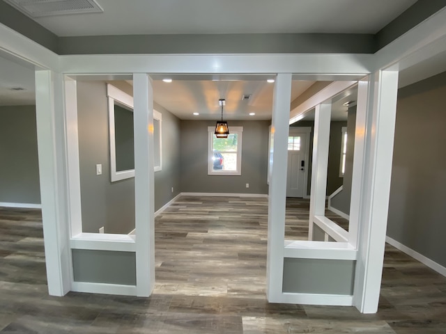 interior space featuring dark hardwood / wood-style floors