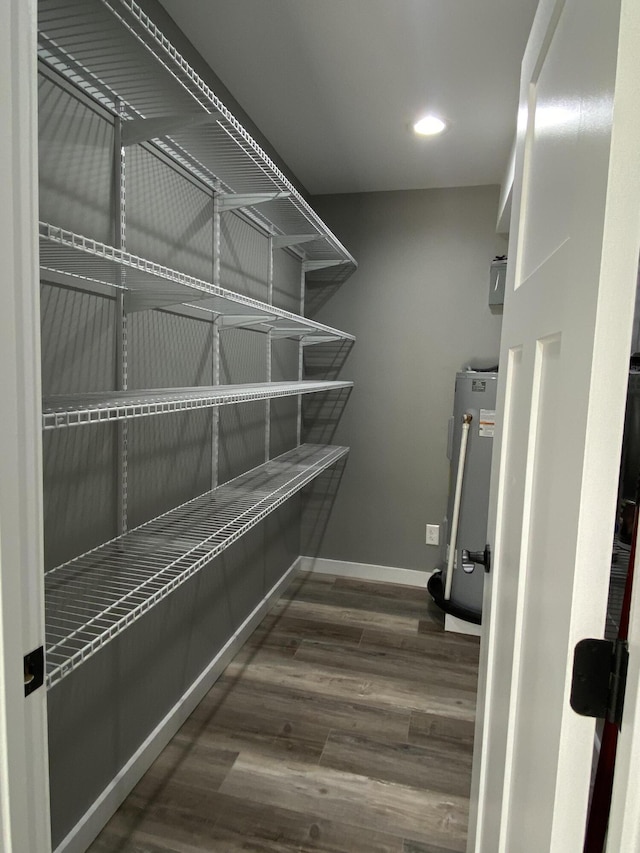 pantry featuring gas water heater