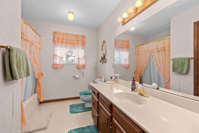 4715/4685 Old Kentucky Rd, Morristown, TN 37814 - bathroom featuring plenty of natural light, toilet, vanity, and baseboards