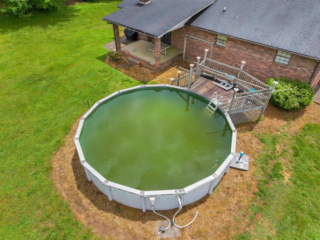 4715/4685 Old Kentucky Rd, Morristown, TN 37814 - view of pool featuring a wooden deck, a lawn, and a patio