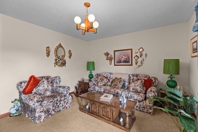 4715/4685 Old Kentucky Rd, Morristown, TN 37814 - carpeted living room with a chandelier and baseboards