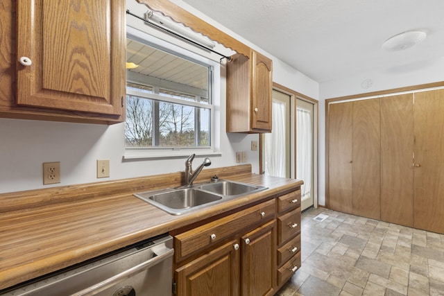 kitchen with sink and stainless steel dishwasher