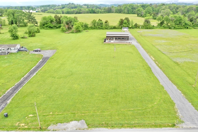 aerial view featuring a rural view