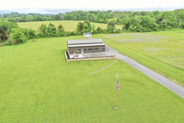 drone / aerial view with a rural view