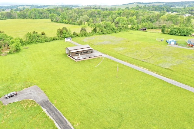 drone / aerial view with a rural view