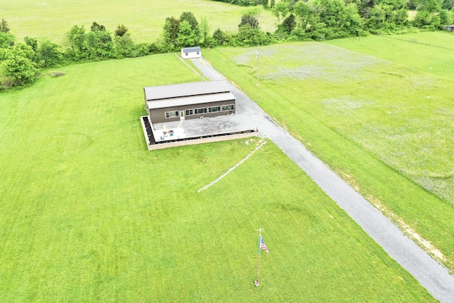 aerial view featuring a rural view