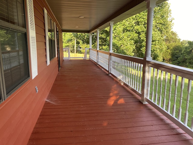 wooden deck with a porch