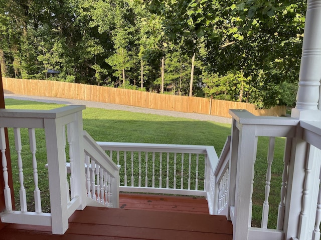 deck with a yard