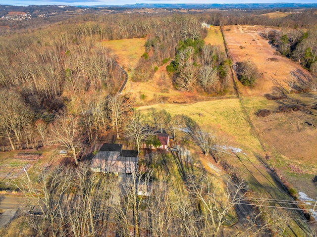 drone / aerial view with a rural view