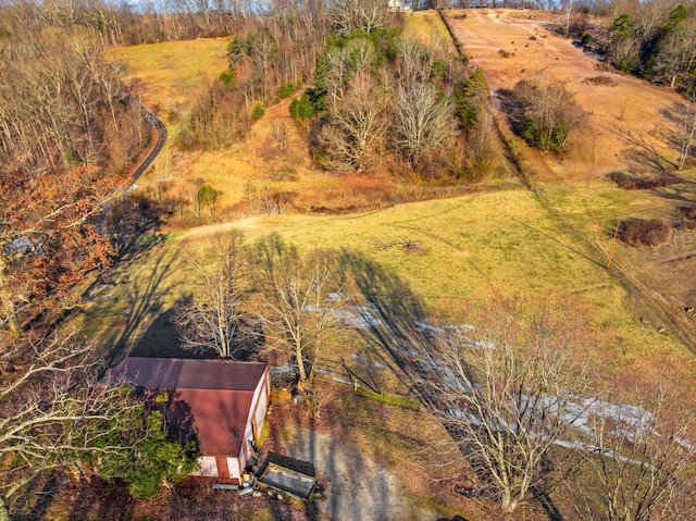 bird's eye view with a rural view