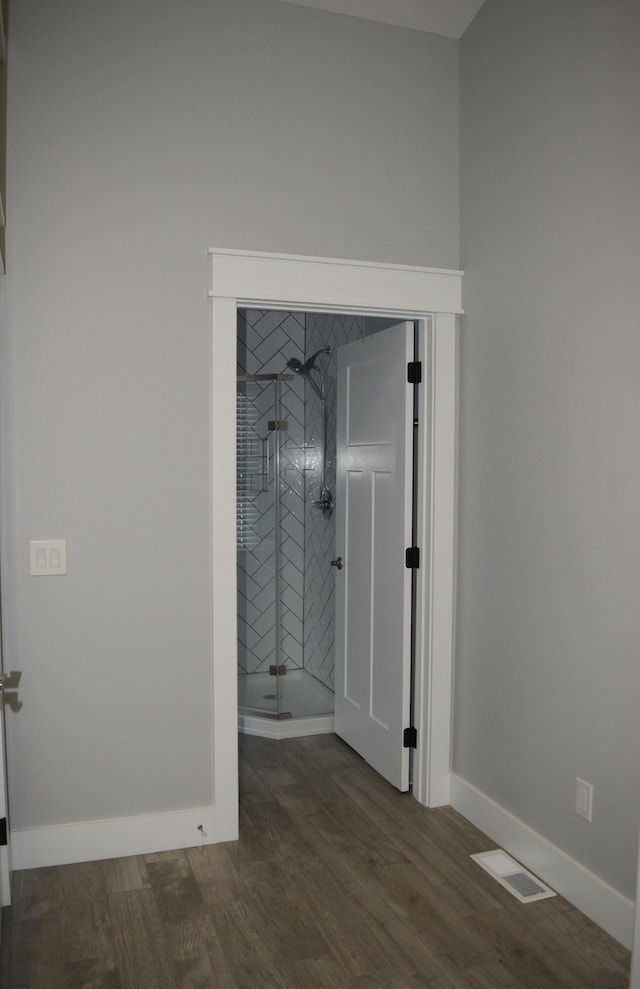 interior space featuring dark wood-type flooring