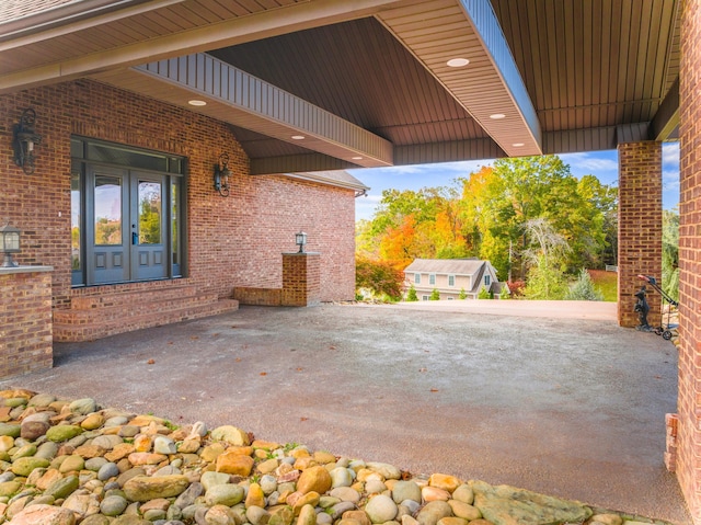 view of patio / terrace featuring french doors