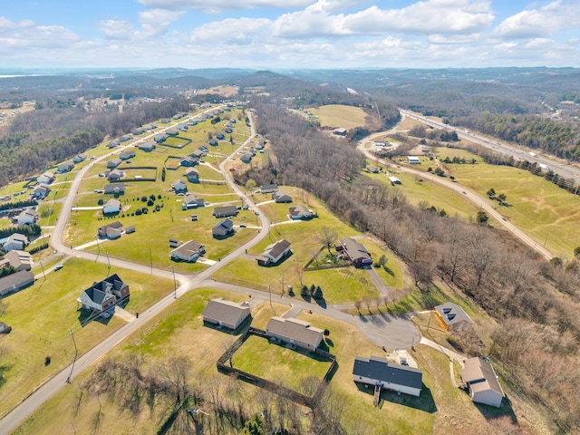 bird's eye view featuring a rural view