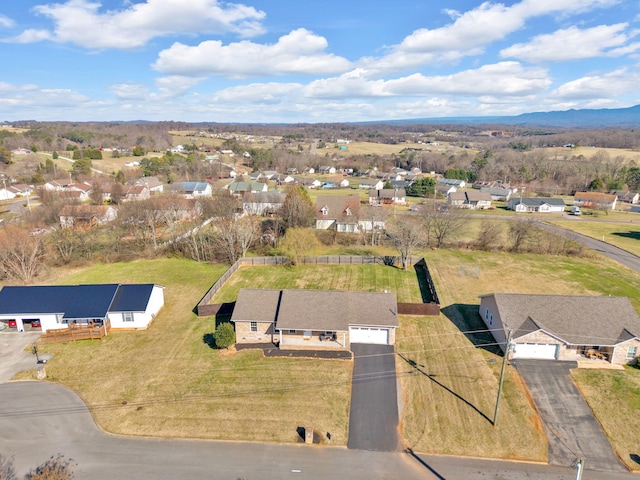 drone / aerial view with a residential view