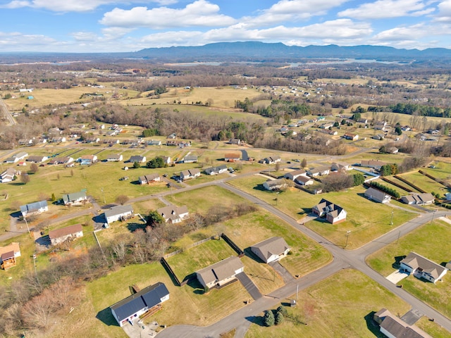 drone / aerial view with a mountain view