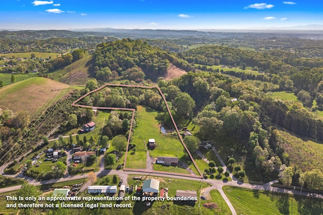 2757 Bethel Rd, Morristown, TN 37813 - aerial overview of property's location featuring property boundaries highlighted and a forest