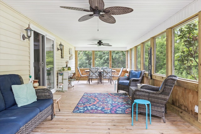 2895 Looney Rd, Parrottsville, TN 37843 - sunroom with plenty of natural light, outdoor lounge area, and a ceiling fan
