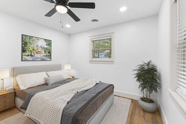 300 Victor Ln, Whitesburg, TN 37891 - bedroom featuring light wood-style floors, recessed lighting, baseboards, and a ceiling fan