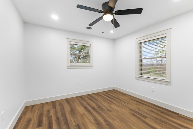 300 Victor Ln, Whitesburg, TN 37891 - unfurnished room featuring dark wood finished floors, baseboards, a ceiling fan, and recessed lighting
