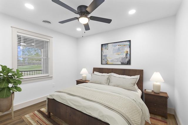 300 Victor Ln, Whitesburg, TN 37891 - bedroom featuring wood finished floors, baseboards, recessed lighting, and ceiling fan