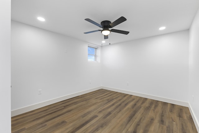 300 Victor Ln, Whitesburg, TN 37891 - empty room featuring recessed lighting, dark wood-style floors, baseboards, and a ceiling fan