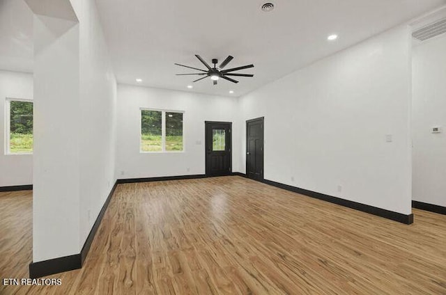 1570 W Dumplin Valley Rd, Dandridge, TN 37725 - spare room featuring a ceiling fan, light wood finished floors, and recessed lighting