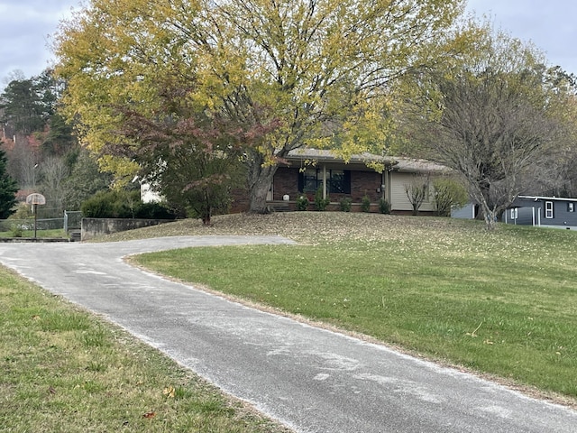 view of front of house with a front yard